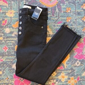 Abercrombie & Fitch Black Skinny Jeans with Button Detail